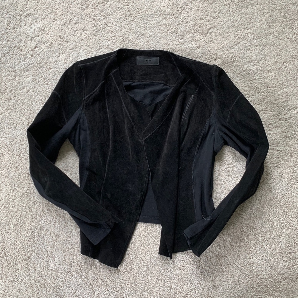 Blank NYC Suede and Knit Blazer Jacket